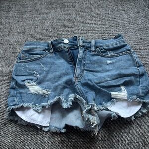 Distressed Denim Shorts